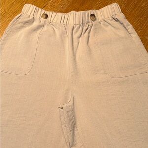 Women's Tan Elastic Waist Trousers